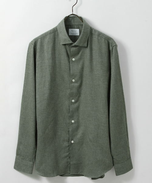 EDIFICE（エディフィス）の「◇C/CA ネルセミワイド （シャツ/ブラウス・メンズ・ホワイト/グレー/グリーン/ネイビー/ブルー/ピンク・46/48/50/44）」の4枚目の写真