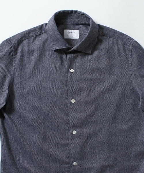 EDIFICE（エディフィス）の「◇C/CA ネルセミワイド （シャツ/ブラウス・メンズ・ホワイト/グレー/グリーン/ネイビー/ブルー/ピンク・46/48/50/44）」の7枚目の写真
