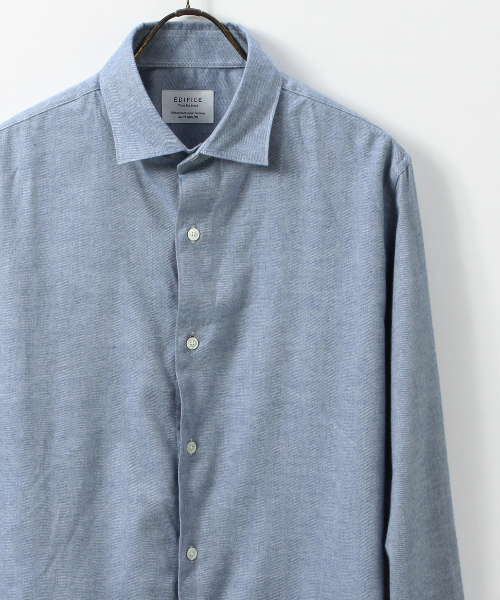 EDIFICE（エディフィス）の「◇C/CA ネルセミワイド （シャツ/ブラウス・メンズ・ホワイト/グレー/グリーン/ネイビー/ブルー/ピンク・46/48/50/44）」の19枚目の写真