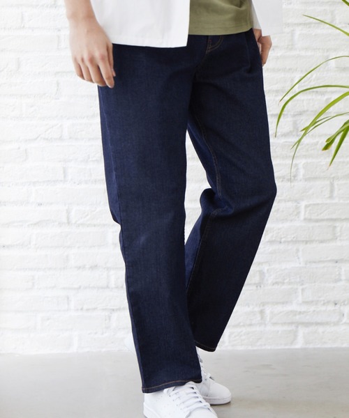 LAKOLE（ラコレ）の「ストレッチデニムワイドパンツ / LAKOLE（デニムパンツ・メンズ・ネイビー/ブラック・SMALL/MEDIUM/LARGE）」の2枚目の写真