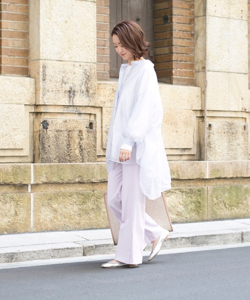 DouDou（ドゥドゥ）の「シアーBIGチュニック（シャツ/ブラウス・レディース・オフホワイト/サックスブルー/ラベンダー・FREE）」の19枚目の写真