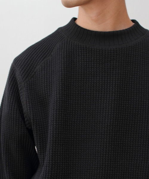 Jackman（ジャックマン）の「JACKMAN/ジャックマン　ワッフルミドルネック　WAFFLE MIDNECK（ニット/セーター・メンズ・ブラック/アイボリー/ダークネイビー/ライトベージュ/ブルー/サンドベージュ・XL/S/M/L）」の13枚目の写真