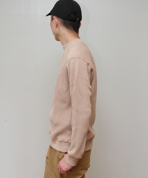 Jackman（ジャックマン）の「JACKMAN/ジャックマン　ワッフルミドルネック　WAFFLE MIDNECK（ニット/セーター・メンズ・ブラック/アイボリー/ダークネイビー/ライトベージュ/ブルー/サンドベージュ・XL/S/M/L）」の16枚目の写真