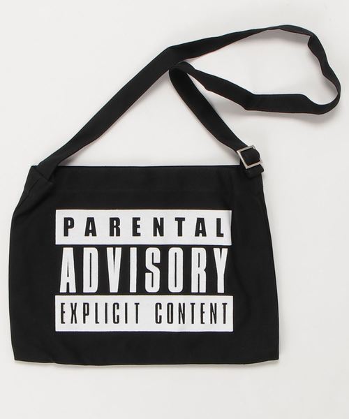 PARKS TOKYO SELECT（パークストウキョウセレクト）の「【PARENTAL ADVISORY】キャンバスサコッシュ（ショルダーバッグ・メンズ・オフホワイト/ブラック・FREE）」の2枚目の写真