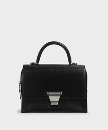 CHARLES & KEITH | メタルプッシュロック トップハンドルバッグ / Metal Push-Lock Top Handle Bag(ハンドバッグ)