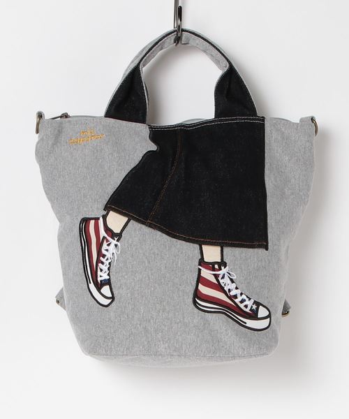 mis zapatos(ミス サパト)の「WEGO/mis zapatos ロングスカート3WAY リュックサック/ハンドバッグ/ショルダーバッグ(ショルダーバッグ・メンズ・ブラック/グレー・FREE)」の4枚目の写真