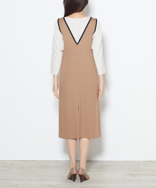 Tiara(ティアラ)の「バイカラージャンパースカート(ワンピース・レディース・ブラック/キャメル・S/M)」の11枚目の写真