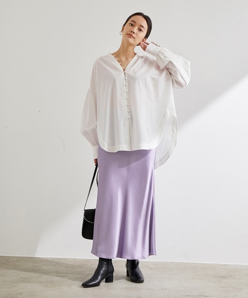 ADAM ET ROPE'（アダムエロペ）の「ドロップバルーンスリーブブラウス（シャツ/ブラウス・レディース・ホワイト/ベージュ・FREE）」の13枚目の写真