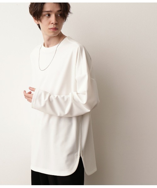 JUNRED（ジュンレッド）の「サイドジップルーズポンチT（Tシャツ/カットソー・メンズ・ブラック/ホワイト・L/M）」の2枚目の写真