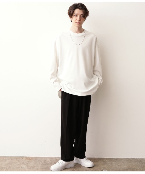 JUNRED（ジュンレッド）の「サイドジップルーズポンチT（Tシャツ/カットソー・メンズ・ブラック/ホワイト・L/M）」の3枚目の写真