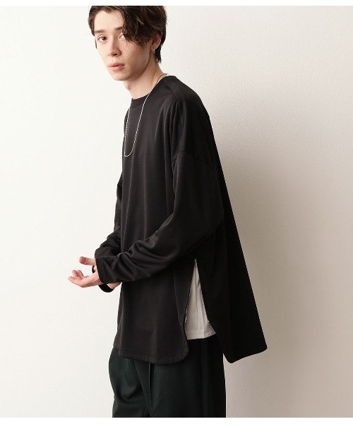 JUNRED（ジュンレッド）の「サイドジップルーズポンチT（Tシャツ/カットソー・メンズ・ブラック/ホワイト・L/M）」の12枚目の写真