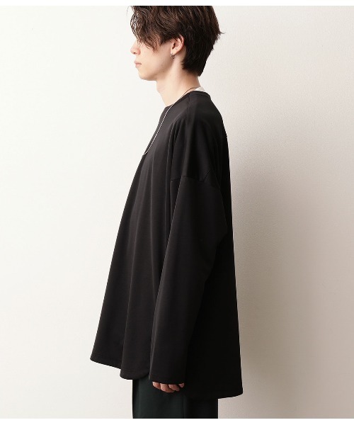 JUNRED（ジュンレッド）の「サイドジップルーズポンチT（Tシャツ/カットソー・メンズ・ブラック/ホワイト・L/M）」の13枚目の写真