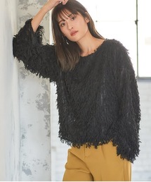 フリンジレースシアートップス