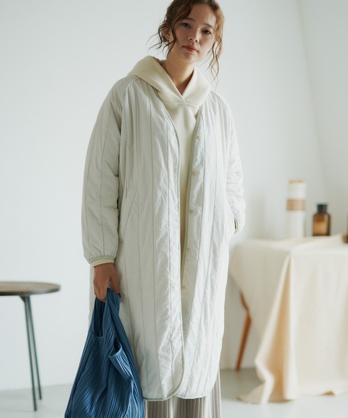 PUAL CE CIN（ピュアルセシン）の「キルトコート（その他アウター・レディース・ベージュ/スミクロ/ライトベージュ・FREE）」の12枚目の写真