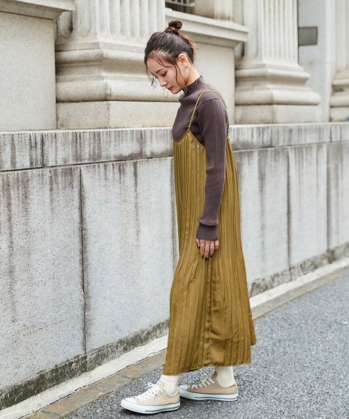 cepo（セポ）の「ランダムプリーツキャミワンピース　※２ＷＡＹ（ワンピース・レディース・オリーブ/ブルー/カーキ/ピンク・M）」の12枚目の写真