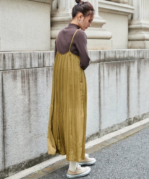 cepo（セポ）の「ランダムプリーツキャミワンピース　※２ＷＡＹ（ワンピース・レディース・オリーブ/ブルー/カーキ/ピンク・M）」の13枚目の写真