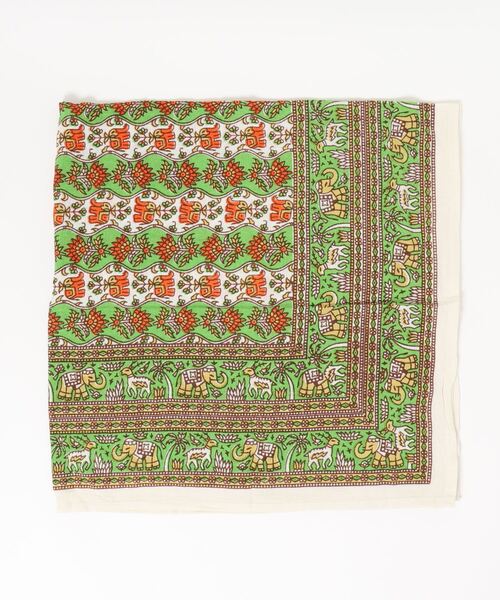 チャイハネ（チャイハネ）の「【チャイハネ】インド伝統柄プリントテーブルクロス（ランチョンマット/テーブルウェア・レディース・ピンク/イエロー/ブルー/グリーン/ナチュラル・FREE）」の6枚目の写真