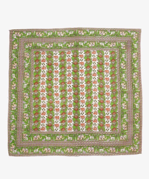 チャイハネ（チャイハネ）の「【チャイハネ】インド伝統柄プリントテーブルクロス（ランチョンマット/テーブルウェア・レディース・ピンク/イエロー/ブルー/グリーン/ナチュラル・FREE）」の11枚目の写真