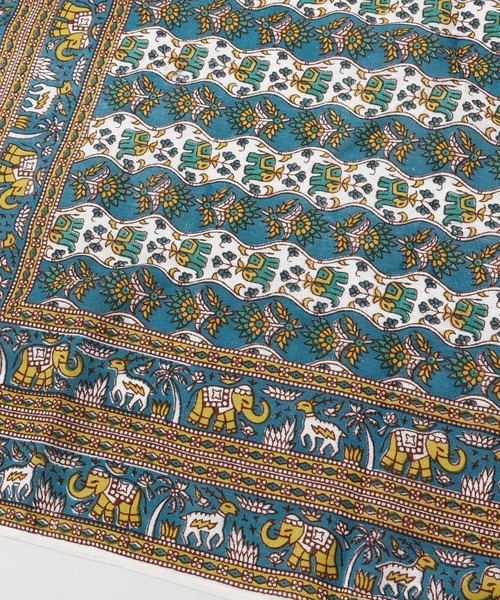 チャイハネ（チャイハネ）の「【チャイハネ】インド伝統柄プリントテーブルクロス（ランチョンマット/テーブルウェア・レディース・ピンク/イエロー/ブルー/グリーン/ナチュラル・FREE）」の9枚目の写真