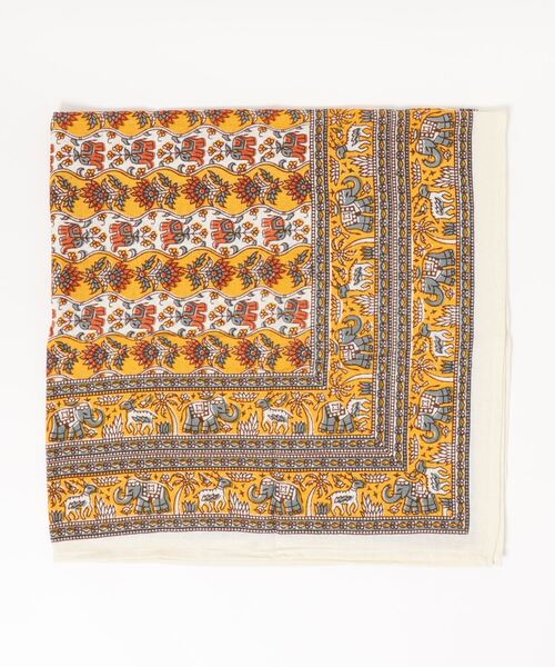 チャイハネ（チャイハネ）の「【チャイハネ】インド伝統柄プリントテーブルクロス（ランチョンマット/テーブルウェア・レディース・ピンク/イエロー/ブルー/グリーン/ナチュラル・FREE）」の8枚目の写真