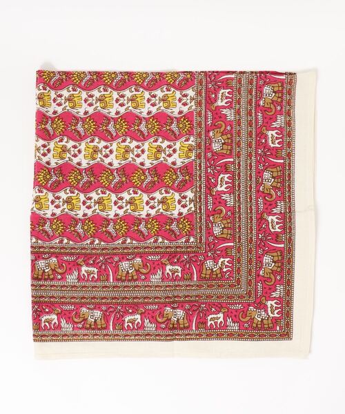 チャイハネ（チャイハネ）の「【チャイハネ】インド伝統柄プリントテーブルクロス（ランチョンマット/テーブルウェア・レディース・ピンク/イエロー/ブルー/グリーン/ナチュラル・FREE）」の7枚目の写真