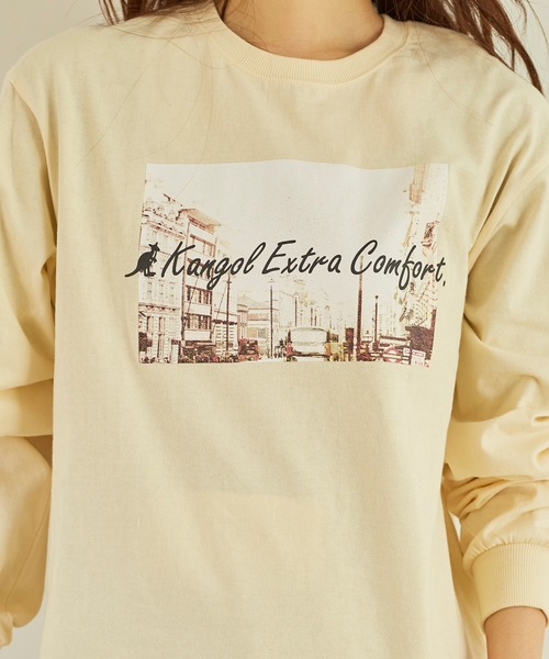 KANGOL EXTRA COMFORT(カンゴールエクストラコンフォート)の「ヴィンテージフォトプリント ロングTシャツ(Tシャツ/カットソー・レディース・ブラック/クリーム/ライトベージュ/オフホワイト・L/M/LL)」の17枚目の写真
