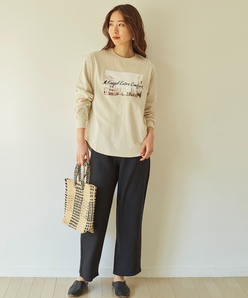 KANGOL EXTRA COMFORT(カンゴールエクストラコンフォート)の「ヴィンテージフォトプリント ロングTシャツ(Tシャツ/カットソー・レディース・ブラック/クリーム/ライトベージュ/オフホワイト・L/M/LL)」の10枚目の写真