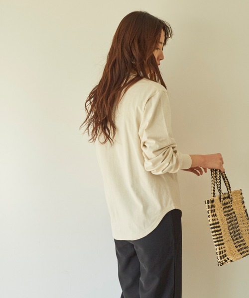 KANGOL EXTRA COMFORT(カンゴールエクストラコンフォート)の「ヴィンテージフォトプリント ロングTシャツ(Tシャツ/カットソー・レディース・ブラック/クリーム/ライトベージュ/オフホワイト・L/M/LL)」の20枚目の写真