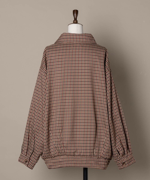moi tytto（モイテュット）の「ボリューム袖チェックブルゾン【セットアップ可能】（ブルゾン・レディース・ブラウン/ナチュラル・FREE）」の13枚目の写真