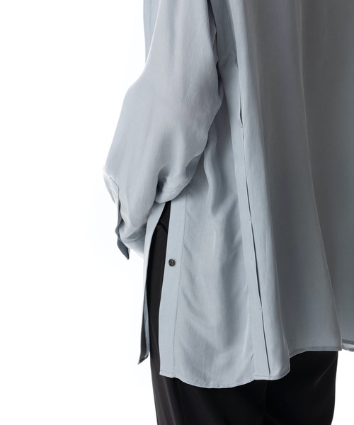 KAZUYUKI KUMAGAI ATTACHMENT（カズユキクマガイアタッチメント）の「CUPRA TWILL L/S BAND COLLAR SHIRT（シャツ/ブラウス・メンズ・ブルー/オレンジ/ブラック・1/2/3）」の7枚目の写真