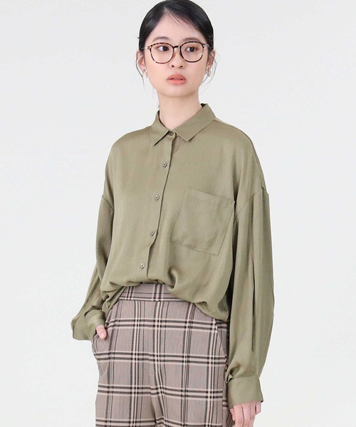 RAG MACHINE（ラグマシーン）の「【RAG MACHINE】ゆったり袖ボリュームシャツ（シャツ/ブラウス・レディース・ホワイト/ベージュ/ピンク/オリーブ/ライトブラウン/ブラウン・L/M）」の5枚目の写真