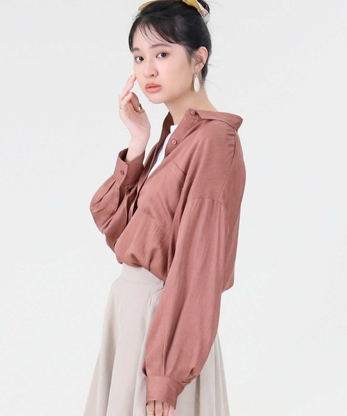 RAG MACHINE（ラグマシーン）の「【RAG MACHINE】ゆったり袖ボリュームシャツ（シャツ/ブラウス・レディース・ホワイト/ベージュ/ピンク/オリーブ/ライトブラウン/ブラウン・L/M）」の6枚目の写真