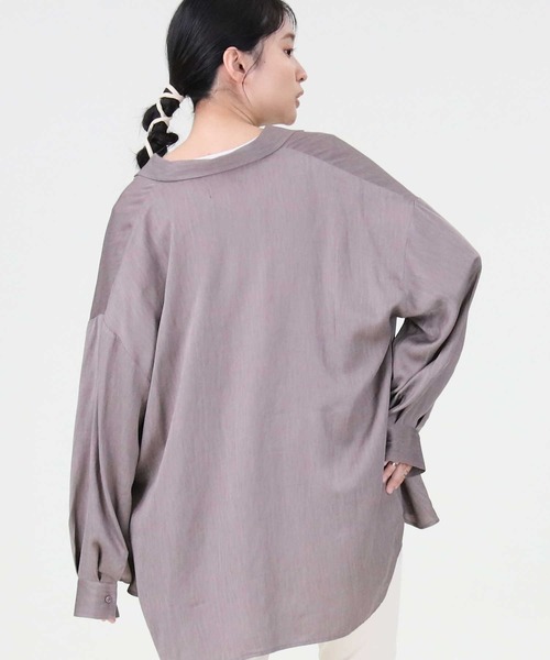 RAG MACHINE（ラグマシーン）の「【RAG MACHINE】ゆったり袖ボリュームシャツ（シャツ/ブラウス・レディース・ホワイト/ベージュ/ピンク/オリーブ/ライトブラウン/ブラウン・L/M）」の17枚目の写真