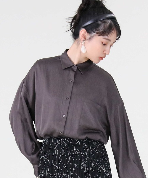 RAG MACHINE（ラグマシーン）の「【RAG MACHINE】ゆったり袖ボリュームシャツ（シャツ/ブラウス・レディース・ホワイト/ベージュ/ピンク/オリーブ/ライトブラウン/ブラウン・L/M）」の12枚目の写真