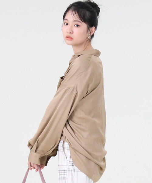 RAG MACHINE（ラグマシーン）の「【RAG MACHINE】ゆったり袖ボリュームシャツ（シャツ/ブラウス・レディース・ホワイト/ベージュ/ピンク/オリーブ/ライトブラウン/ブラウン・L/M）」の20枚目の写真