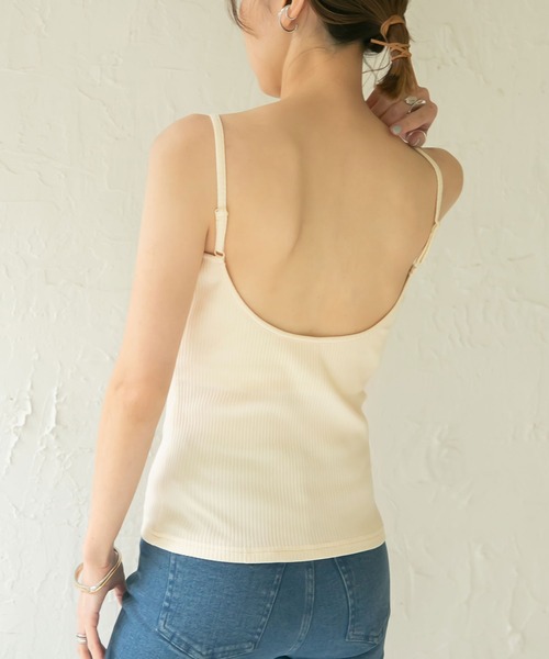 rectangle（レクタングル）の「カップ付バックオープンキャミ（キャミソール・レディース・ブラック/ベージュ/パープル/オフホワイト・FREE）」の3枚目の写真