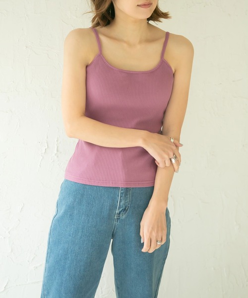 rectangle（レクタングル）の「カップ付バックオープンキャミ（キャミソール・レディース・ブラック/ベージュ/パープル/オフホワイト・FREE）」の9枚目の写真