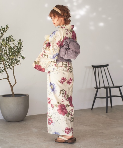 1人で着られる浴衣5点セット 和歌山染工日本染め（ゆかた・しわ