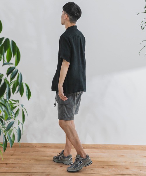 URBAN RESEARCH DOORS（アーバンリサーチドアーズ）の「リネンショートスリーブボックスシャツ（シャツ/ブラウス・メンズ・ライトベージュ/オリーブ/チェック/ブラック・40/38）」の17枚目の写真