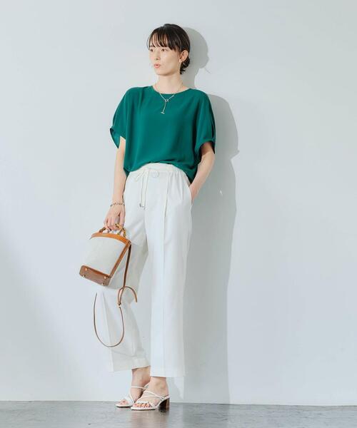 green label relaxing ホワイトワイドパンツ green label relaxing（グリーンレーベルリラクシング）の「CS