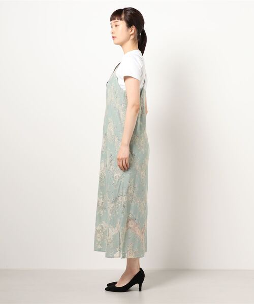 MEW'S REFINED CLOTHES（ミューズリファインドクローズ）の「レースキャミワンピース（ワンピース・レディース・ライトグリーン/グレー・MEDIUM）」の3枚目の写真