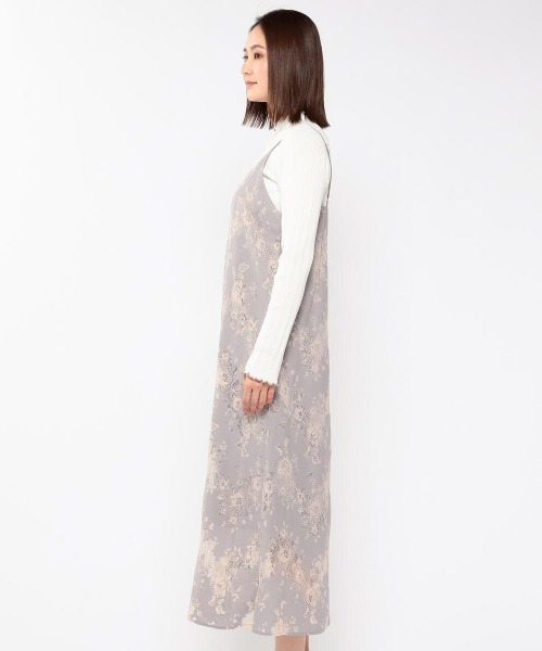 MEW'S REFINED CLOTHES（ミューズリファインドクローズ）の「レースキャミワンピース（ワンピース・レディース・ライトグリーン/グレー・MEDIUM）」の5枚目の写真
