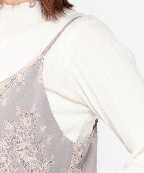 MEW'S REFINED CLOTHES（ミューズリファインドクローズ）の「レースキャミワンピース（ワンピース・レディース・ライトグリーン/グレー・MEDIUM）」の8枚目の写真