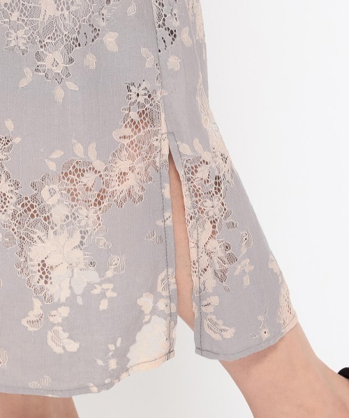MEW'S REFINED CLOTHES（ミューズリファインドクローズ）の「レースキャミワンピース（ワンピース・レディース・ライトグリーン/グレー・MEDIUM）」の9枚目の写真