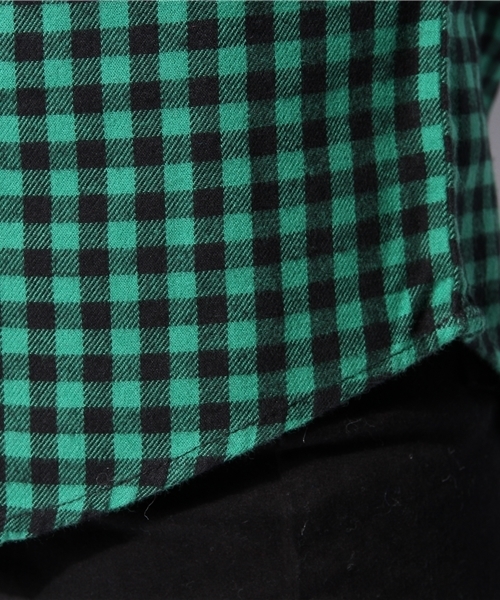 GIORDANO（ジョルダーノ）の「[GIORDANO]ギンガムチェックフランネルシャツ（シャツ/ブラウス・レディース・ホワイト/グリーン/ブルー/レッド/ブルー系その他/ブラック系その他・LARGE/MEDIUM）」の8枚目の写真