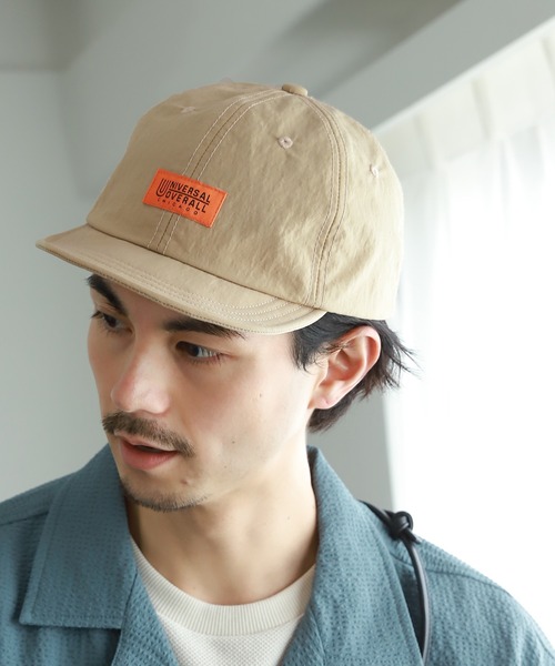 UNIVERSAL OVERALL（ユニバーサルオーバーオール）の「【UNIVERSAL OVERALL(ユニバーサル オーバーオール)】別注ナイショートブリムキャップ（キャップ・メンズ・ブラック/オリーブ/ライトベージュ・FREE）」の2枚目の写真
