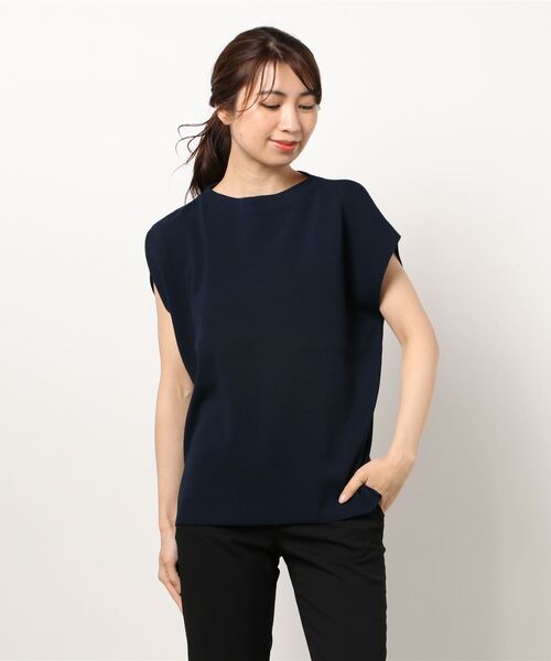 Te chichi TERRASSE（テチチテラス）の「ボトルネックフレンチスリーブプルオーバー（ニット/セーター・レディース・オフホワイト/カーキ/グレー/ネイビー・ﾌﾘ-）」の4枚目の写真