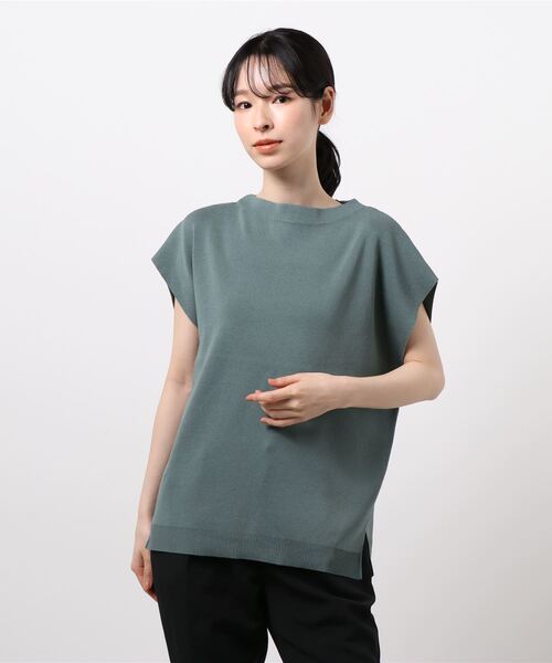 Te chichi TERRASSE（テチチテラス）の「ボトルネックフレンチスリーブプルオーバー（ニット/セーター・レディース・オフホワイト/カーキ/グレー/ネイビー・ﾌﾘ-）」の3枚目の写真