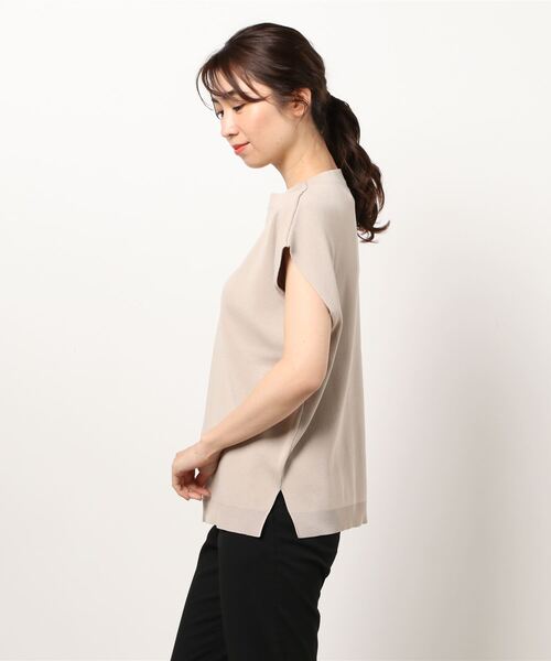 Te chichi TERRASSE（テチチテラス）の「ボトルネックフレンチスリーブプルオーバー（ニット/セーター・レディース・オフホワイト/カーキ/グレー/ネイビー・ﾌﾘ-）」の6枚目の写真