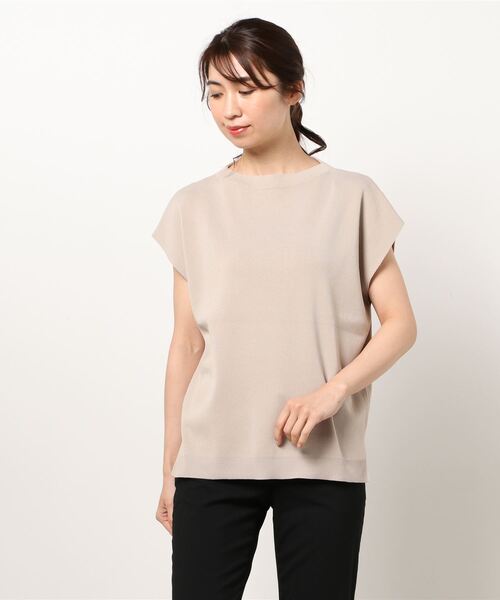 Te chichi TERRASSE（テチチテラス）の「ボトルネックフレンチスリーブプルオーバー（ニット/セーター・レディース・オフホワイト/カーキ/グレー/ネイビー・ﾌﾘ-）」の7枚目の写真